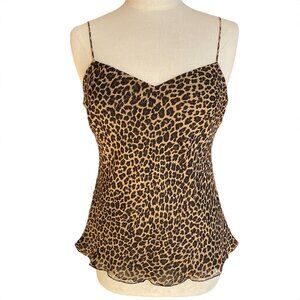 Vintage Y2K Express Design Studio Leopard Pint Silk Camisole Coquette Mobwife-L